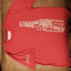 Red/pink unisex budweiser tshirt
